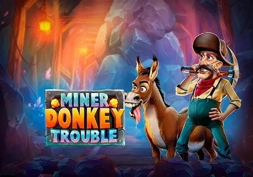 Miner Donkey Trouble game featuring adventurous mining theme with cartoon donkey character